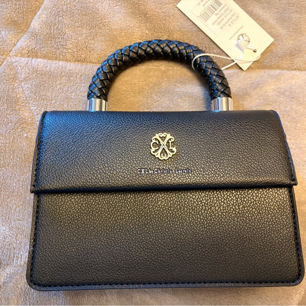 Christian Lacroix Black Satchel with Braided Handle